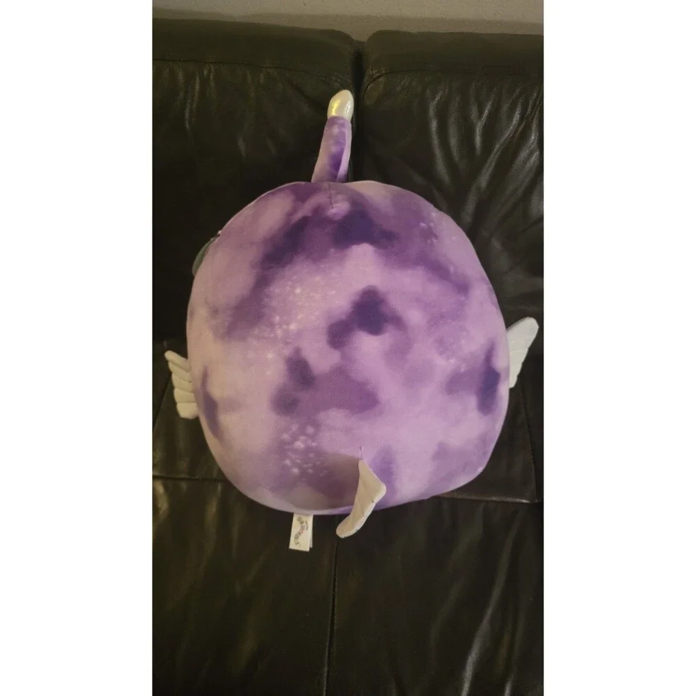 Squishmallows Kellytoy Soft Plush 16 Inch, Easton Purple Tie-Dye Anglerfish Nwt